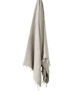 Outlet 🎁 Aura Home Vintage Linen Fringe Throw in Natural ✔️