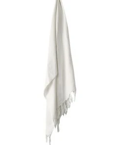 New 🌟 Aura Home Vintage Linen Fringe Throw in Marshmallow ⌛