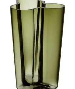 Discount ❤️ IITTALA Alvar Aalto 22cm Glass Vase Moss Green 😍