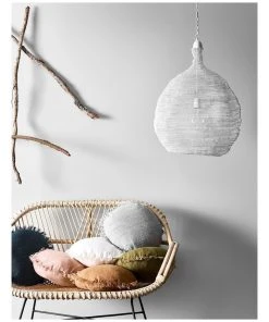 Flash Sale ⭐ Aura Home Vintage Linen Fringe 45cm Round Cushion in Smoke ✔️ -Deals Home Décor Store 650191870 691814620 2 720x928