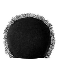 Best reviews of ✨ Aura Home Vintage Linen Fringe 45cm Round Cushion in Black ✨