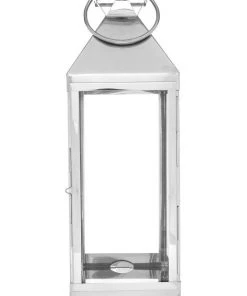 Brand new 🎉 Heritage 59cm Stainless Steel & Glass Lantern Silver 🧨