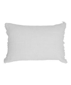 Deals 🎁 Australian House & Garden Coachwood Ribbed Cotton With Fringe Cushion Off-White ⭐