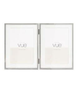 Cheap ✨ Vue 2 Piece 10x15cm Double Shiny Metal Photo Frame Set Silver ✔️