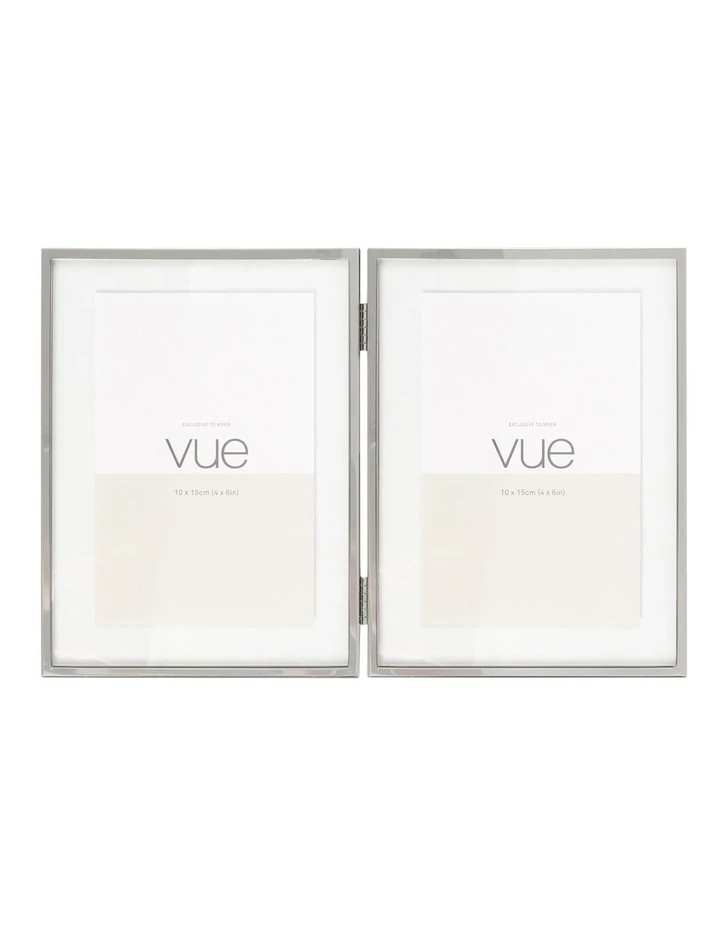 Cheap ✨ Vue 2 Piece 10x15cm Double Shiny Metal Photo Frame Set Silver ✔️ 1 Cheap ✨ Vue 2 Piece 10x15cm Double Shiny Metal Photo Frame Set Silver ✔️