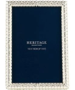 New π Heritage Bejewelled 10x15cm Photo Frame Silver π§¨