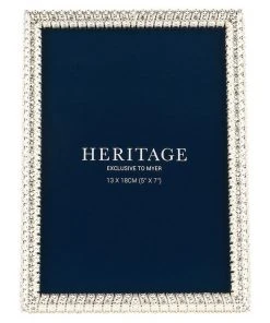 Coupon ❤️ Heritage Bejewelled 13x18cm Photo Frame Silver ✔️