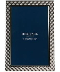 Deals ✔️ Heritage 10x15cm Textured Shiny Metal Photo Frame Silver ✔️