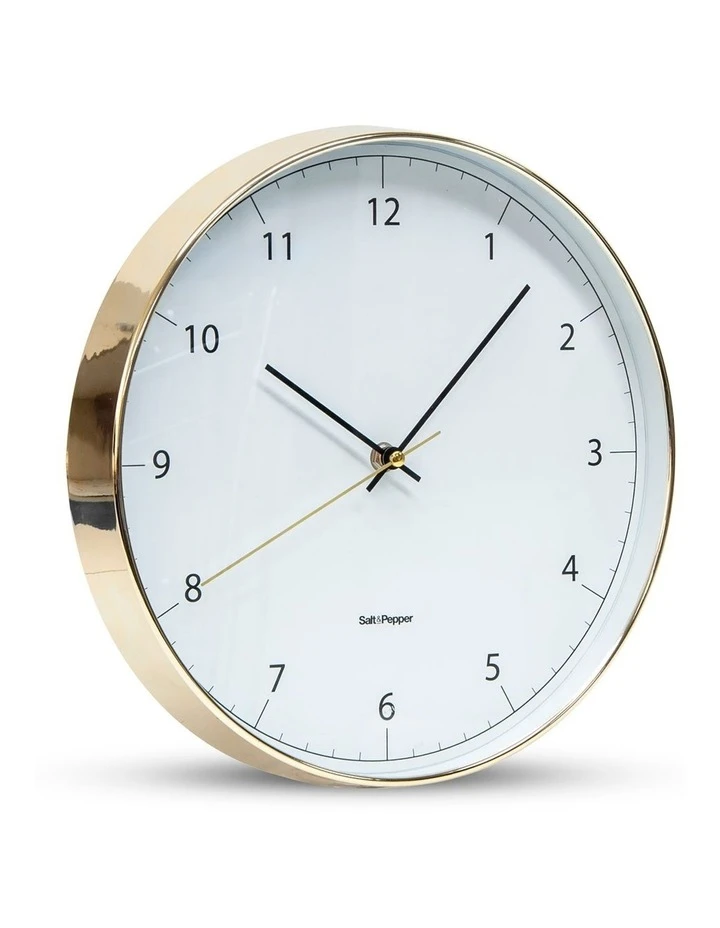 Best Sale ❤️ Salt&Pepper Blair 31cm Wall Clock White/Gold ✔️ 2 Best Sale ❤️ Salt&Pepper Blair 31cm Wall Clock White/Gold ✔️ - Image 2