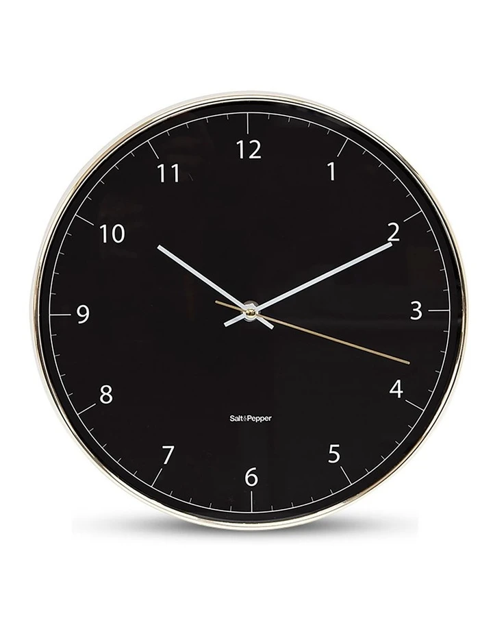 Flash Sale π Salt&Pepper Blair 31cm Wall Clock Black/Gold π 1 Flash Sale π Salt&Pepper Blair 31cm Wall Clock Black/Gold π