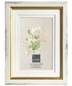 Cheapest 🎉 Profile Bonjour White Gold Timber Photo Frame 8x10"/5x7" 🧨