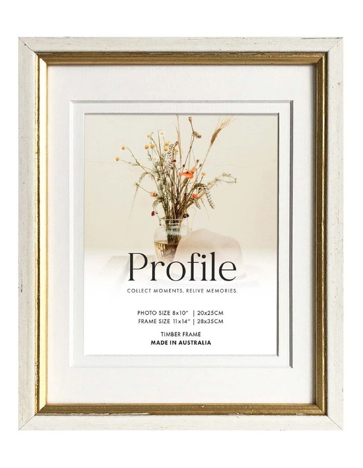 Promo ✔️ Profile Bonjour Timber Photo Frame 11x14"/8x10" White Gold ✨ 1 Promo ✔️ Profile Bonjour Timber Photo Frame 11x14"/8x10" White Gold ✨