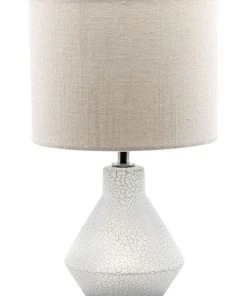 Cheap ⌛ Salt&Pepper Crackle Table Lamp White 32cm 🎉