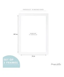 Hot Sale 🥰 Cooper & Co Set Of 2 A4 White Premium Paradise Wooden Photo Frame 🎉 -Deals Home Décor Store 779423050 7 720x928