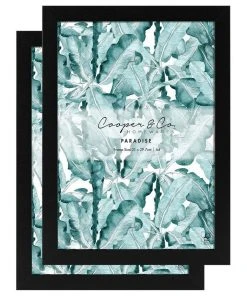 Best deal 🛒 Cooper & Co Set Of 2 A4 Black Premium Paradise Wooden Photo Frame 🛒