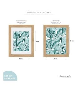 Best Sale 🤩 Cooper & Co Set Of 4 20x25cm Mat to 13x18cm Oak Premium Paradise Wooden Photo Frame ❤️ -Deals Home Décor Store 779424130 7 720x928