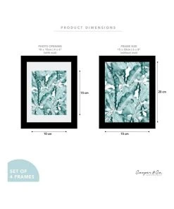 Best Sale 🥰 Cooper & Co Set Of 4 15x20cm Mat to 10x15cm Black Premium Paradise Wooden Photo Frame ⌛ -Deals Home Décor Store 779424310 7 720x928