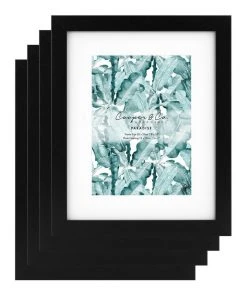 Best Pirce ⌛ Cooper & Co Set Of 4 20x25cm Mat to 13x18cm Black Premium Paradise Wooden Photo Frame ✨