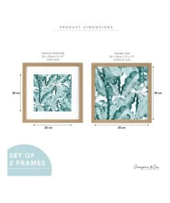 New 🎉 Cooper & Co Set Of 2 30x30cm Mat to 20x20cm Oak Premium Paradise Wooden Photo Frame 🧨 -Deals Home Décor Store 779425570 7 720x928