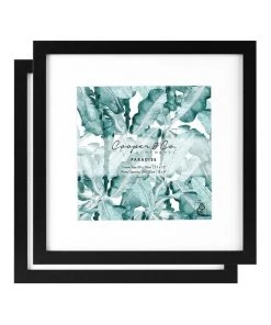 Buy π Cooper & Co Set Of 2 30x30cm Mat to 20x20cm Black Premium Paradise Wooden Photo Frame β€οΈ