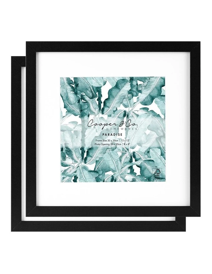 Buy π Cooper & Co Set Of 2 30x30cm Mat to 20x20cm Black Premium Paradise Wooden Photo Frame β€οΈ 1 Buy π Cooper & Co Set Of 2 30x30cm Mat to 20x20cm Black Premium Paradise Wooden Photo Frame β€οΈ