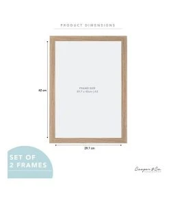 Best Sale 😍 Cooper & Co Set Of 2 A3 Oak Premium Paradise Wooden Photo Frame 👏 -Deals Home Décor Store 779426110 7 720x928