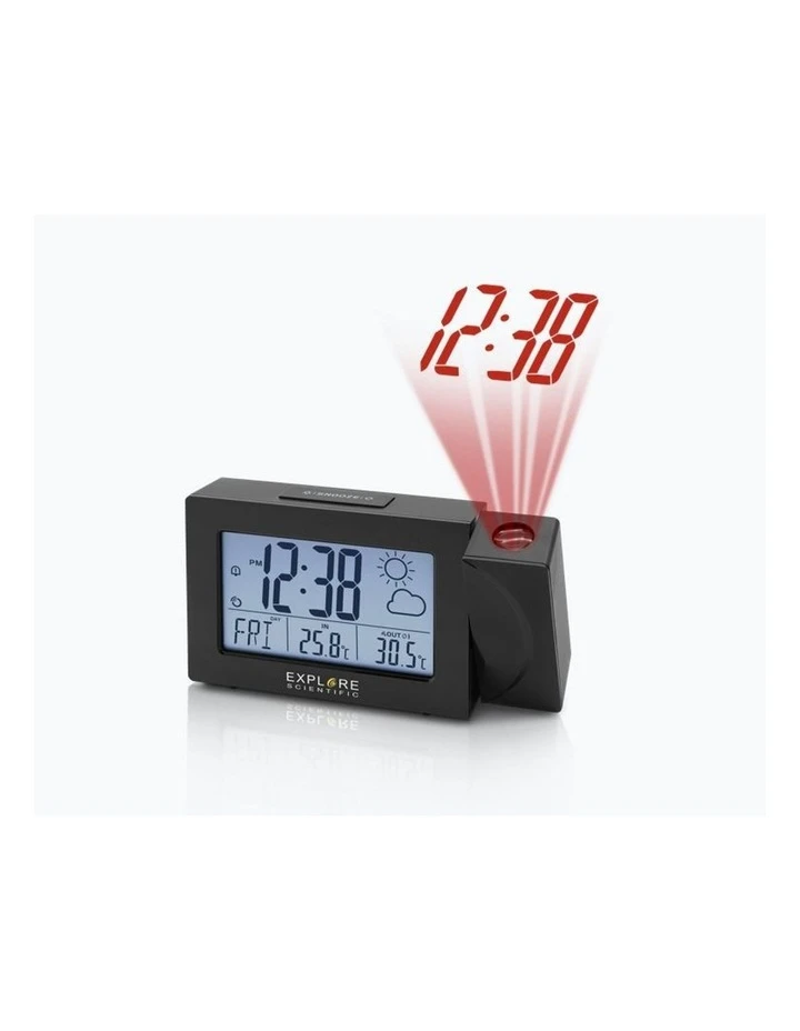 Budget π Explore Scientific RPW3008 Weather Projection Clock - Black π 1 Budget π Explore Scientific RPW3008 Weather Projection Clock - Black π