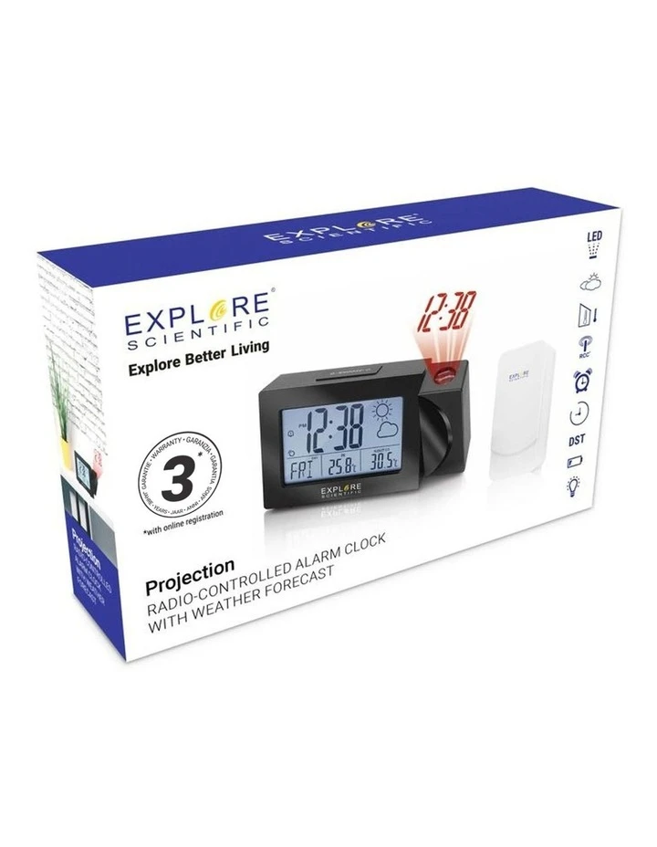 Budget π Explore Scientific RPW3008 Weather Projection Clock - Black π 4 Budget π Explore Scientific RPW3008 Weather Projection Clock - Black π - Image 4
