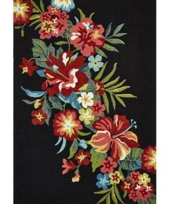 Best Sale 😍 Rug Culture Copacabana Kelsey Bouquet Black Indoor Outdoor Rug ⭐