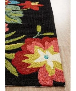 Best Sale 😍 Rug Culture Copacabana Kelsey Bouquet Black Indoor Outdoor Rug ⭐ -Deals Home Décor Store 790150600 3 720x928