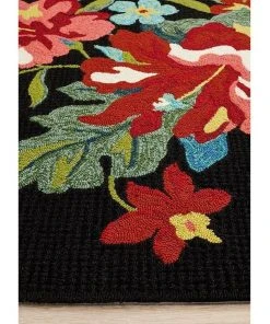 Best Sale 😍 Rug Culture Copacabana Kelsey Bouquet Black Indoor Outdoor Rug ⭐ -Deals Home Décor Store 790150600 4 720x928