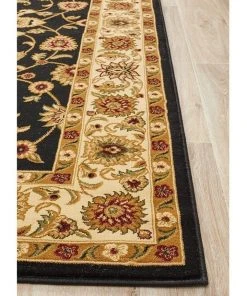 Best deal ⭐ Rug Culture Sydney Collection Classic Rug Black with Ivory Border ⭐ -Deals Home Décor Store 790155910 3 720x928