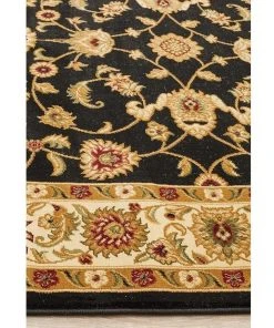 Best deal ⭐ Rug Culture Sydney Collection Classic Rug Black with Ivory Border ⭐ -Deals Home Décor Store 790155910 4 720x928