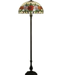 Best Sale 😀 G&G Bro Red Rose Tiffany Floor Lamp ⌛