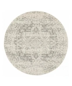 Coupon ❤️ Rug Culture Evoke Dream White Silver Transitional Round Rug ✔️