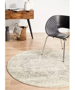 Coupon ❤️ Rug Culture Evoke Dream White Silver Transitional Round Rug ✔️ -Deals Home Décor Store 797879980 7 720x928