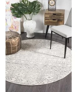Buy 🌟 Rug Culture Oasis Ismail White Grey Rustic Round Rug 🎁 -Deals Home Décor Store 797883490 5 720x928