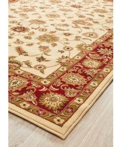 Discount 🛒 Rug Culture Sydney Collection Classic Rug Ivory with Red Border 😉 -Deals Home Décor Store 797932270 5 720x928