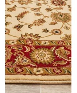 Discount 🛒 Rug Culture Sydney Collection Classic Rug Ivory with Red Border 😉 -Deals Home Décor Store 797932270 7 720x928