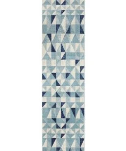 Promo 🧨 Rug Culture Mirage Illusion Modern Geo Blue Ivory Rug 🥰