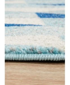 Promo 🧨 Rug Culture Mirage Illusion Modern Geo Blue Ivory Rug 🥰 -Deals Home Décor Store 797934160 6 720x928