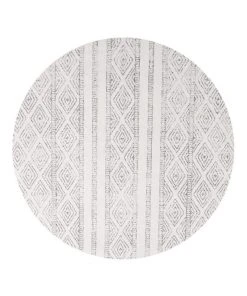 Buy ⭐ Rug Culture Oasis Salma White And Grey Tribal Round Rug ❤️