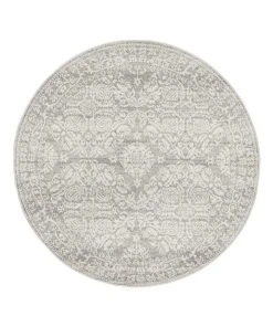 Promo 🎁 Rug Culture Mirage Gwyneth Stunning Transitional Silver Round Rug 😀