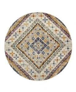 Hot Sale 🛒 Rug Culture Babylon 203 White Round Rug ⌛