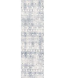 Brand new ❤️ Rug Culture Oasis Ismail White Blue Rustic Runner Rug ✨