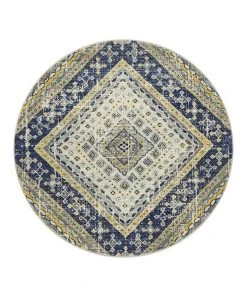 Outlet 😉 Rug Culture Babylon 203 Navy Round Rug ⌛