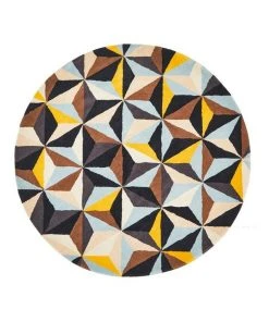 Cheapest 💯  Rug Culture Matrix Pure Wool 900 Blue Round Rug 👍