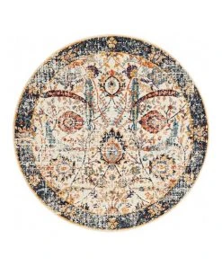 Hot Sale ⌛ Rug Culture Evoke Peacock Ivory Transitional Round Rug ⭐ -Deals Home Décor Store 798045400 1 720x928