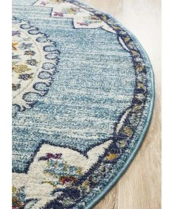 Buy ⭐ Rug Culture Babylon 202 Blue Round Rug 😍 -Deals Home Décor Store 798047650 3 720x928