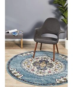 Buy ⭐ Rug Culture Babylon 202 Blue Round Rug 😍 -Deals Home Décor Store 798047650 7 720x928